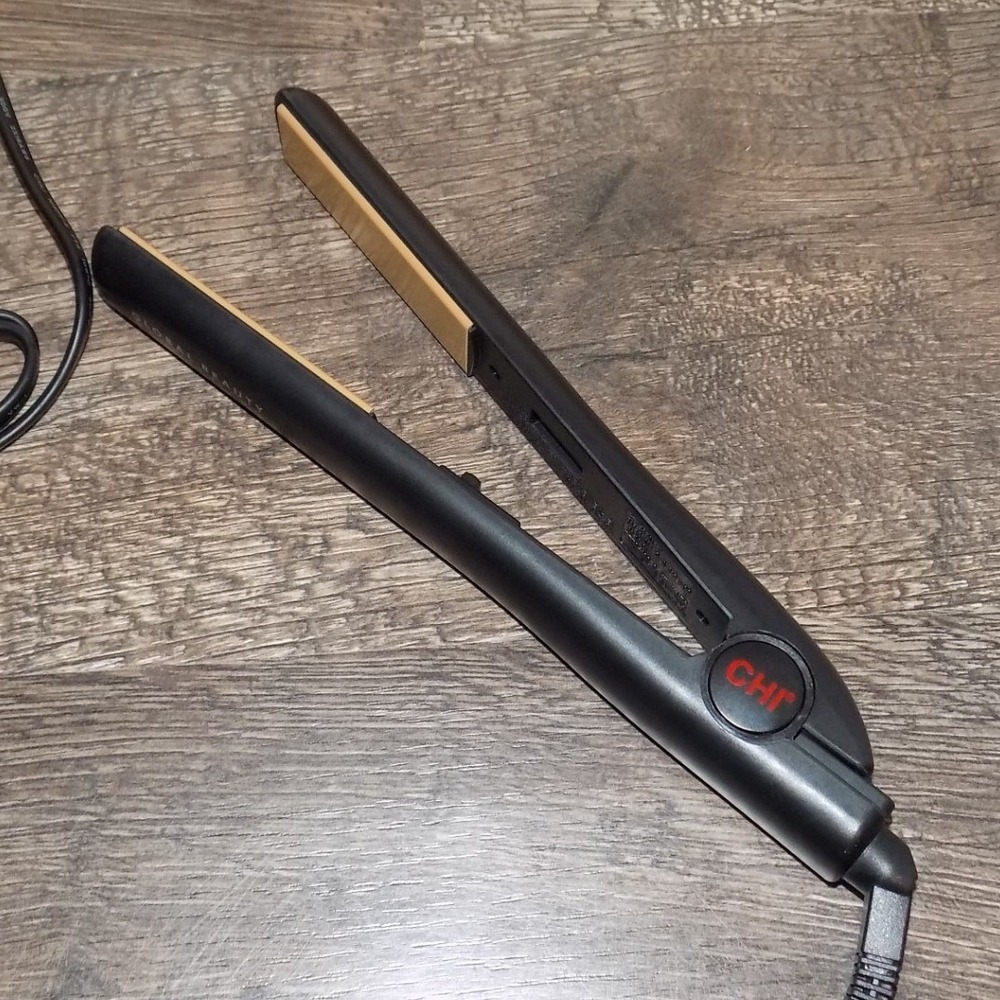 CHI Flat Iron Hair Straightener Womens 1 Inch Black Excellent Ceramic Plates